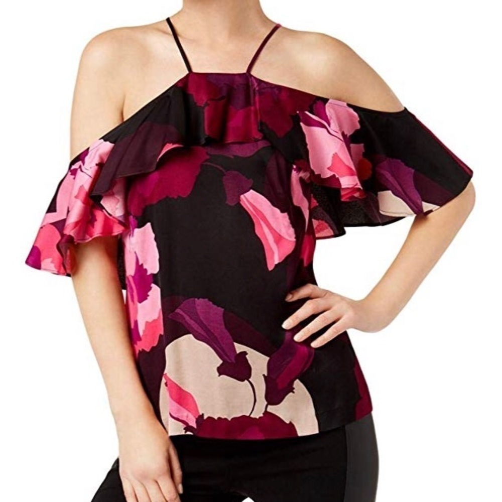 Trina Turk Floral Off Shoulder Olan Top